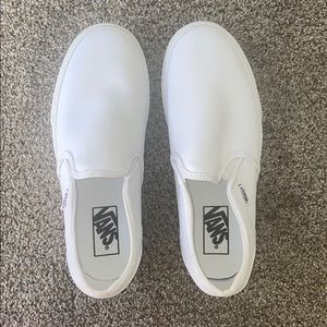White vans slip ons